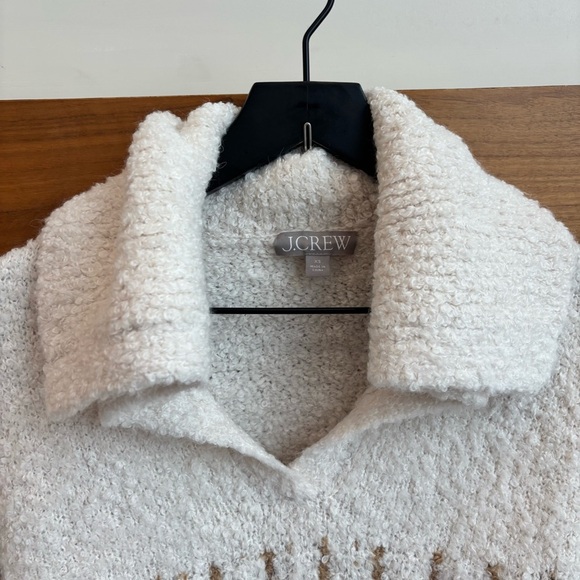 NWOT J.CREW Fair Isle johnny-collar sweater in bouclé yarn, Size XS - Picture 8 of 16